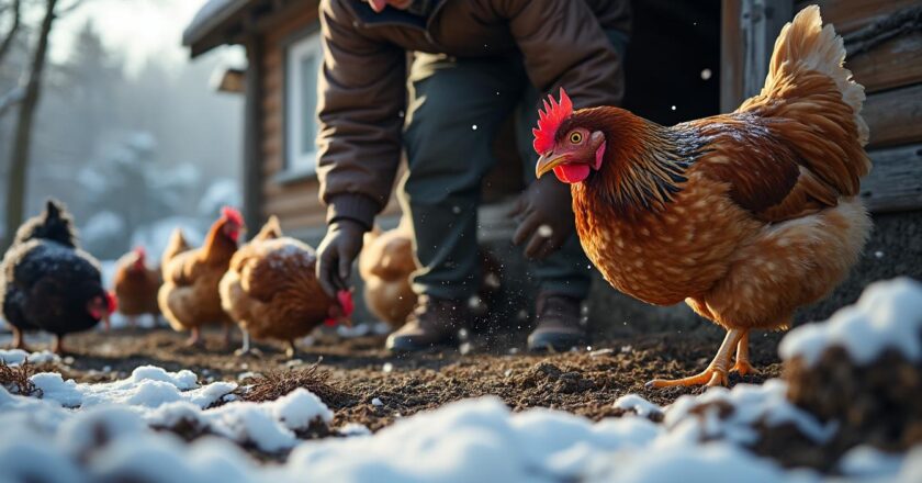 Comment prendre soin des poules élevées en plein air en hiver
