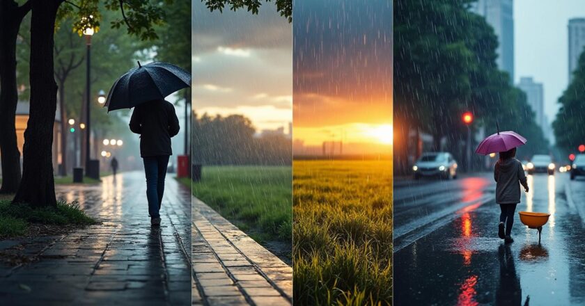 Mettons en lumière la différence entre pluie éparses et averses en meteorologie