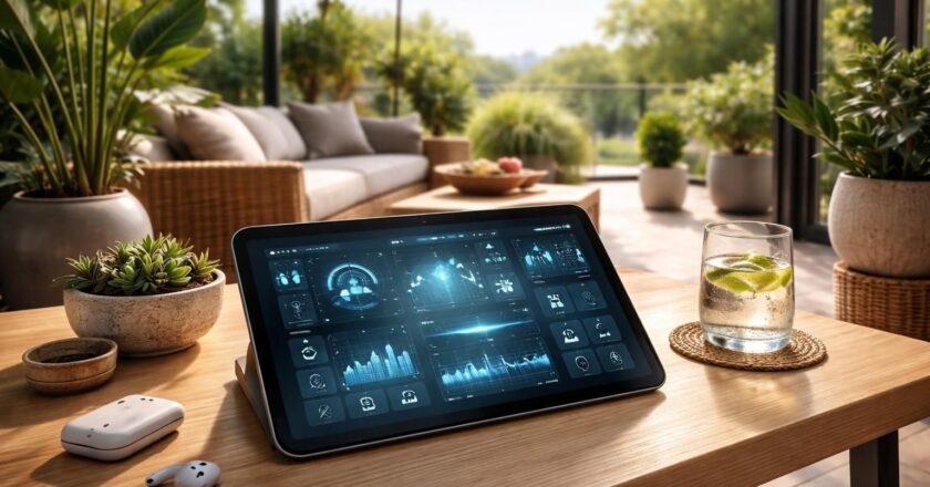 Un “poste de commande” sur la terrasse : la tablette tactile pour la domotique tablette