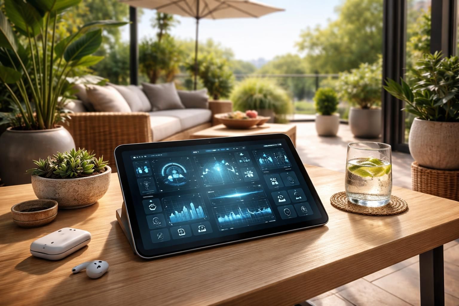découvrez comment transformer votre terrasse en un véritable poste de commande grâce à une tablette tactile dédiée à la domotique, alliant confort et technologie pour gérer votre maison à portée de main.