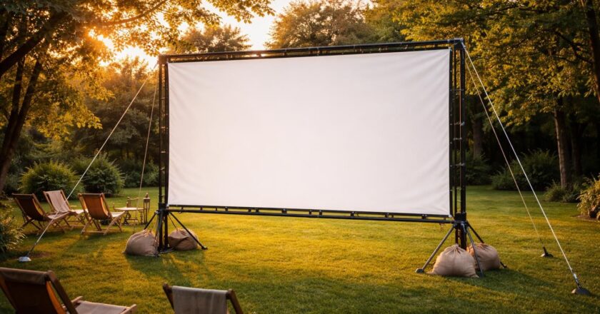 Cinéma de jardin : monter un écran de projection stable face au vent