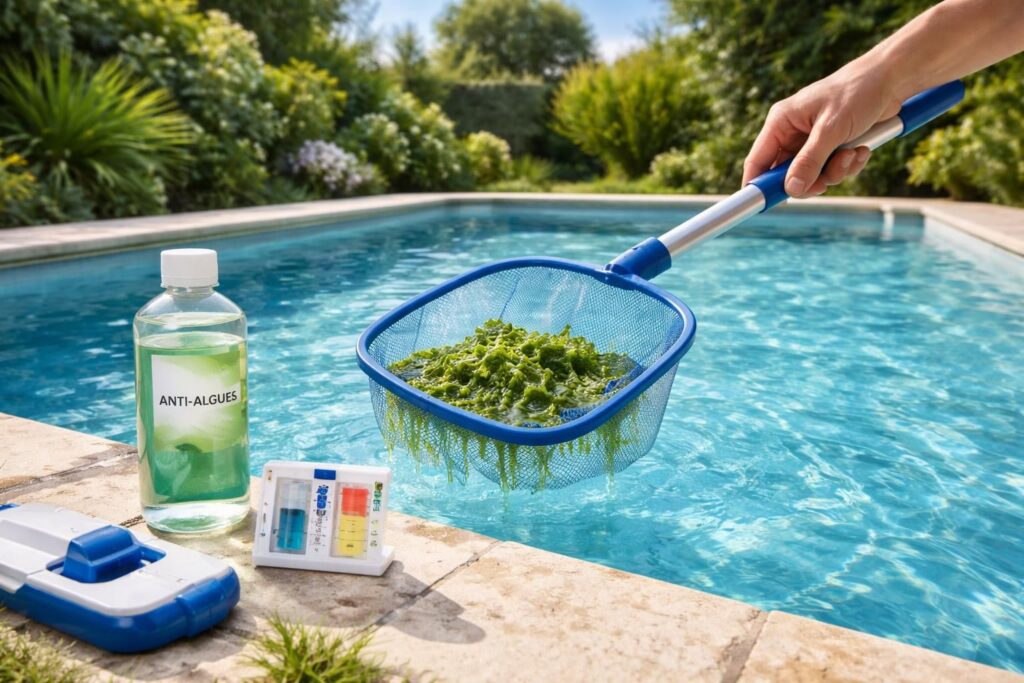 découvrez nos solutions efficaces pour éviter les algues et garder une eau de piscine claire et saine, même en cas d'eau saturée.