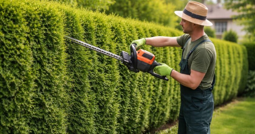 Quand et comment tailler une haie de thuyas trop large au printemps ?