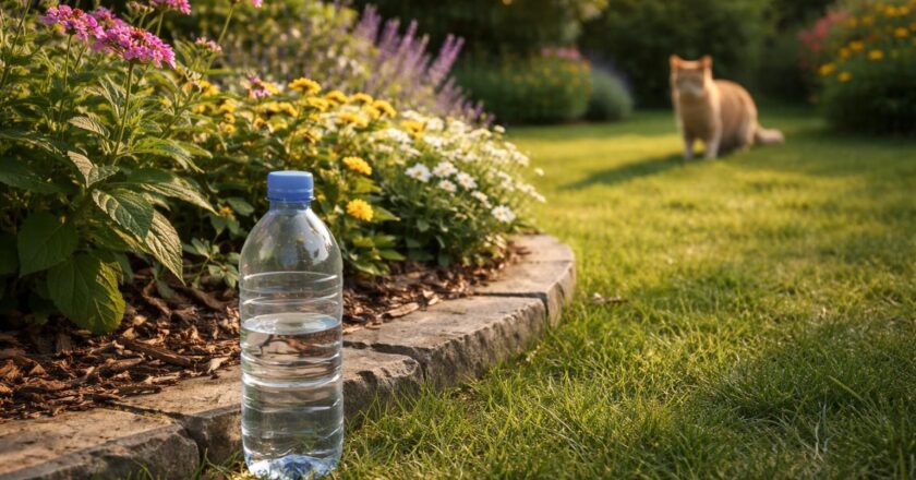 Bouteille d’eau : méthode pour repousser les chats de votre jardin