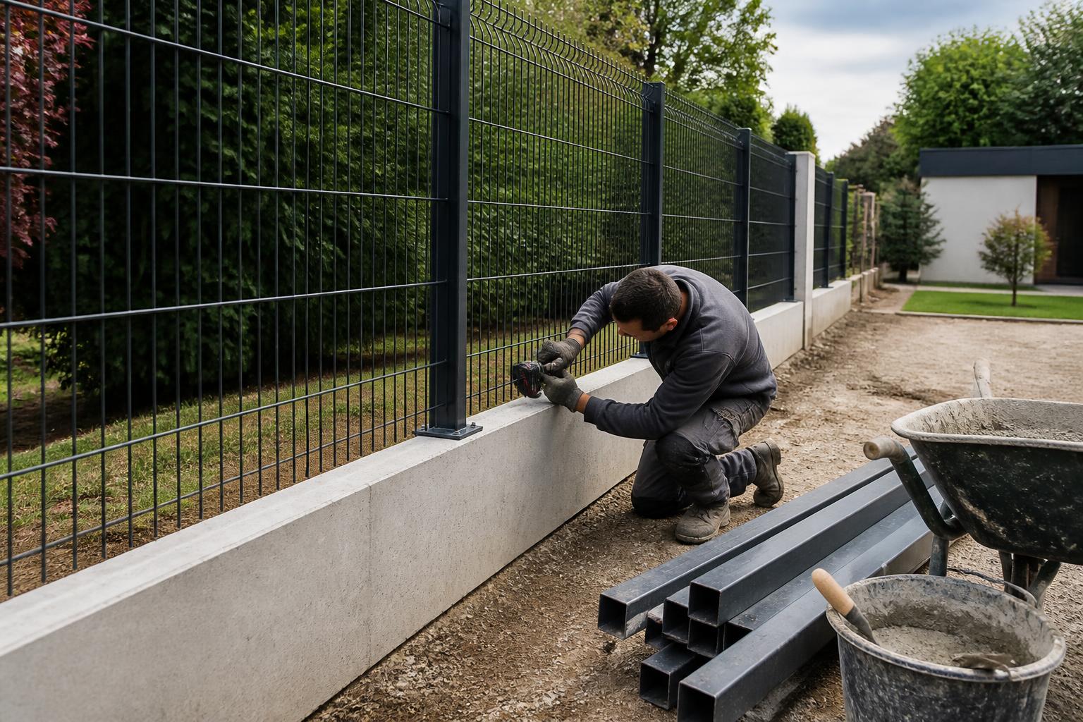 découvrez comment économiser sur la pose d'une clôture rigide avec soubassement en béton grâce à nos tarifs compétitifs et conseils pratiques.