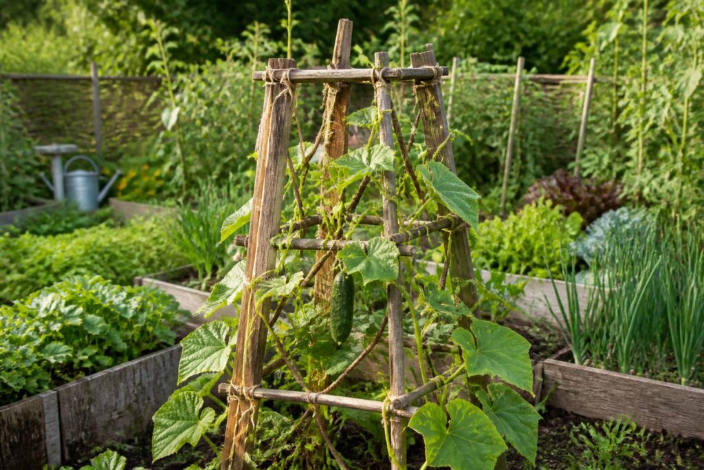 apprenez à fabriquer un tuteur écologique pour vos concombres en utilisant des matériaux recyclés. un projet durable et simple pour un jardinage respectueux de l'environnement.