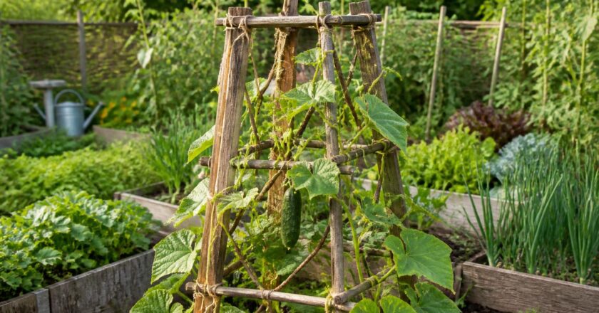 Fabriquer un tuteur pour le concombre avec des matériaux recyclés : un projet durable