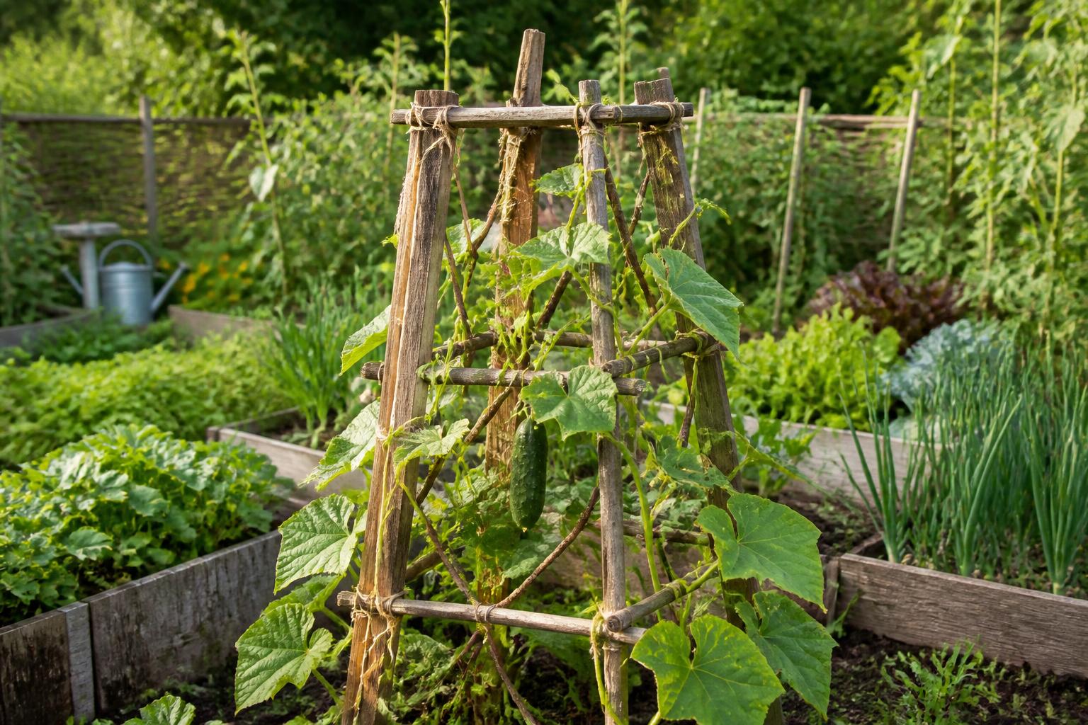 apprenez à fabriquer un tuteur écologique pour vos concombres en utilisant des matériaux recyclés. un projet durable et simple pour un jardinage respectueux de l'environnement.