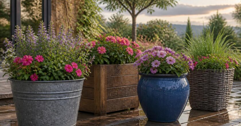 Les matériaux à privilégier pour un porte pot de fleur extérieur résistant aux intempéries