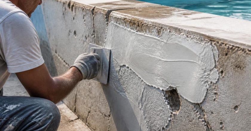 Enduit spécial piscine pour boucher les trous d&rsquo;étanchéité