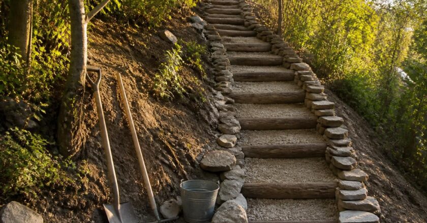 Guide pour faire un escalier dans un talus pentu sans se ruiner