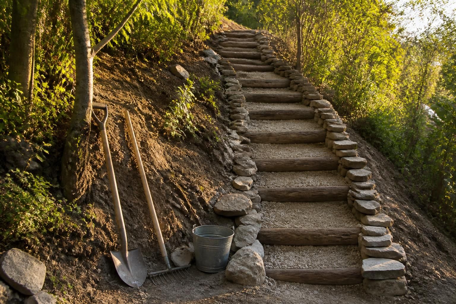 découvrez comment construire un escalier dans un talus pentu de manière économique et pratique grâce à notre guide étape par étape.