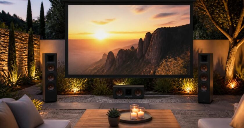 Son + image : associer enceintes outdoor à un écran de projection sans latence